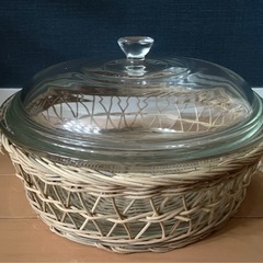 PYREX パイレックス キャセロール カゴ付 ガラス鍋 耐熱皿 の画像
