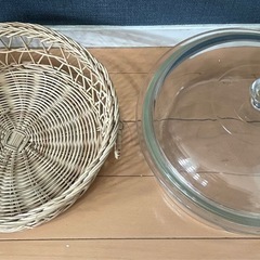 PYREX パイレックス キャセロール カゴ付 ガラス鍋 耐熱皿 の画像