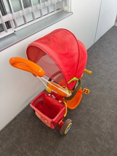 アンパンマンデラックスⅡ 三輪車 オレンジ サンシェード 安全ベルト