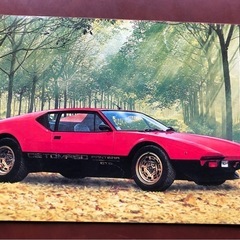 昔のスポーツカー　ポスター　下敷き　デ・トマソ パンテーラ 昭和...