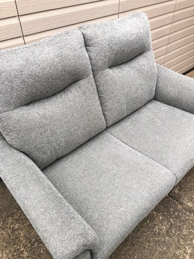 【美品】2人がけソファー　グレー　RIZAL