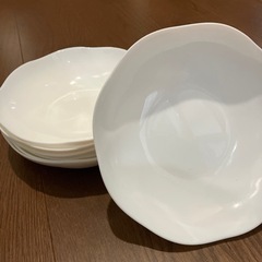 ★美品★ 19センチ！シンプル　波型の深皿6枚セット