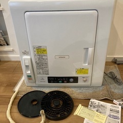 19年製 日立 DE-N50WV 衣類乾燥機 5.0kg ヒーター＆風乾燥 HITACHI ホワイト