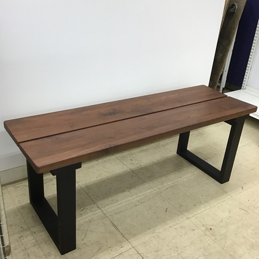 木製ベンチ アイアンレッグ