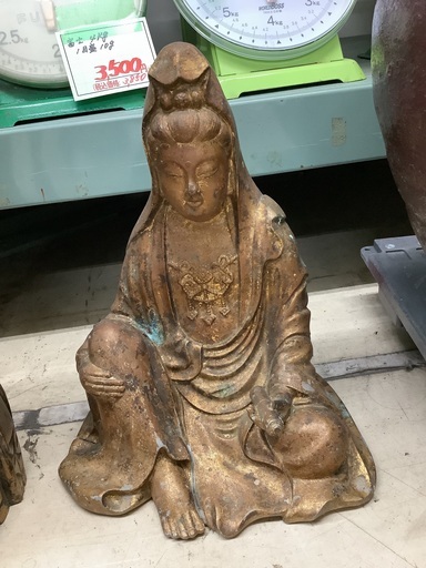 真鍮製 座り観音様 観音様 管G250202BK (ベストバイ 静岡県袋井市)