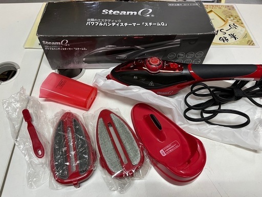 衣類のエステティック パワフル ハンディスチーマー スチームQ ルビーレッド 箱入 中古美品 ①