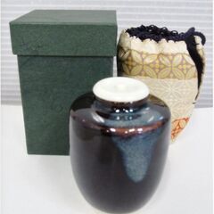 棗　茶道具　茶入　景山　銘あり　仕覆付き　陶器　煎茶道具　茶道具...
