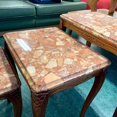 サイドテーブル 3点セット インテリア 家具 大理石調 テーブル 机 札幌 東区 店頭引取り歓迎の画像
