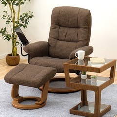 【取引中】一人用リクライニングソファ　オットマン付　ニトリの画像