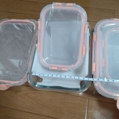 新品耐熱ガラス製タッパー4p/1回使用仕切り耐熱ガラスタッパーの画像