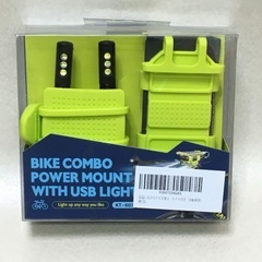 自転車用 スマートフォンホルダー LEDライト付 ライムグ…
