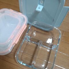 新品耐熱ガラス製タッパー4p/1回使用仕切り耐熱ガラスタッパーの画像