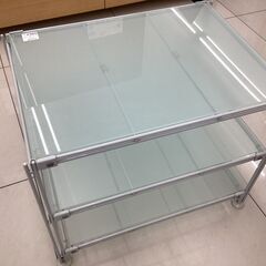 スチールユニットシェルフ　無印良品　ガラス天板