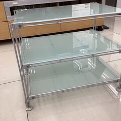 スチールユニットシェルフ　無印良品　ガラス天板の画像
