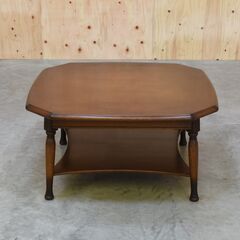 【ヤ取】≪zyt1861ジ≫ 飛騨産業 センターテーブル 幅90cm オールドキツツキ ヴィンテージ家具 スクエア/丸テーブル/ローテーブル/中古家具/宮城県仙台市 70112-04の画像