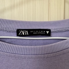 ZARA ショート丈スウェット パープル Sの画像