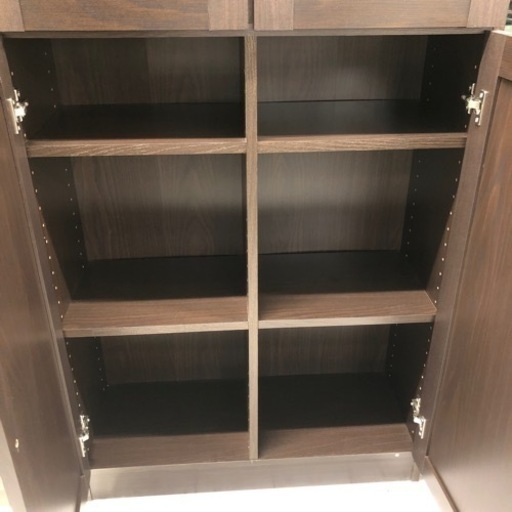 本棚　2枚扉　ダークブラウン　【トレファク堺福田店】