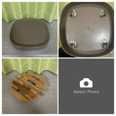 植物3点とキャスター付きトレイ2点の画像