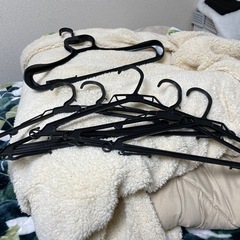 プラスチックハンガー　黒  計6本