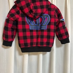 BABY DOLL 赤・黒チェック ジャケット　100cmの画像