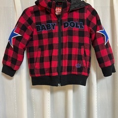 BABY DOLL 赤・黒チェック ジャケット　100cm