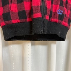 BABY DOLL 赤・黒チェック ジャケット　100cmの画像