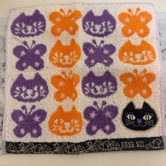 ANNA SUI バタフライ 猫 タオルハンカチ イーストボーイの画像