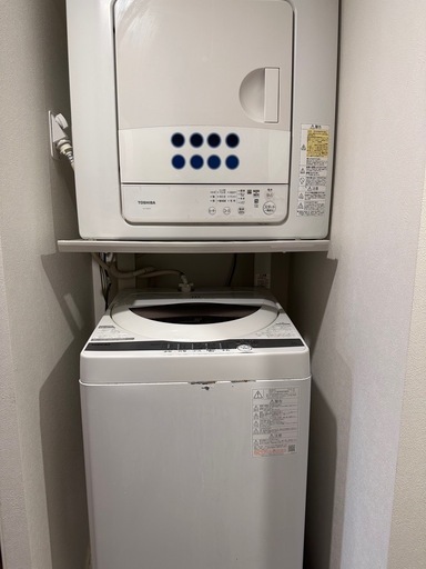衣類乾燥機、洗濯機(東芝、ED-458、AW-5G9)
