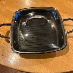 正方形　グリル　フライパン　蓋＆重し付き
