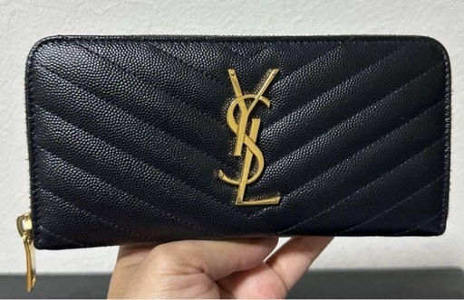 【掲載終了】SAINT LAURENT サンローラン358094 BOW01 1000モノグラム フルジップウォレット財布