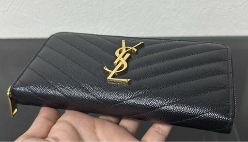 【掲載終了】SAINT LAURENT サンローラン358094 BOW01 1000モノグラム フルジップウォレット財布
