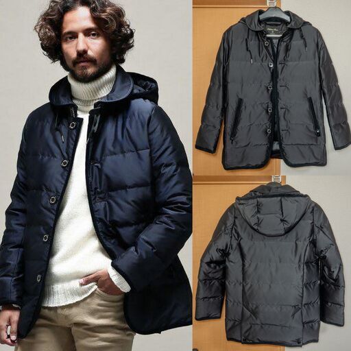 Sサイズ 定価40,480円 NANO universe ナノユニバース 西川ダウン シングルコート ブラック 超美品 着用1回 ダウンジャケット