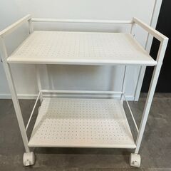 【取引中】山善　キャスター付きスチールラック 2段 CPR-50...