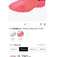 新品 25 - 25.5 サッカーシューズ　フットサルシューズ　TFの画像