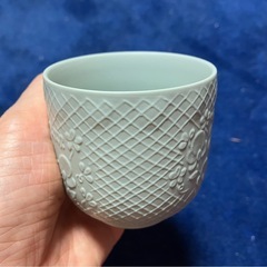 花柄　湯呑み　立体柄の画像