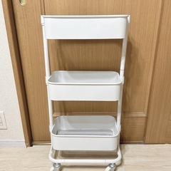 山善　キッチンワゴン トローリー　キャスター付き スリム 