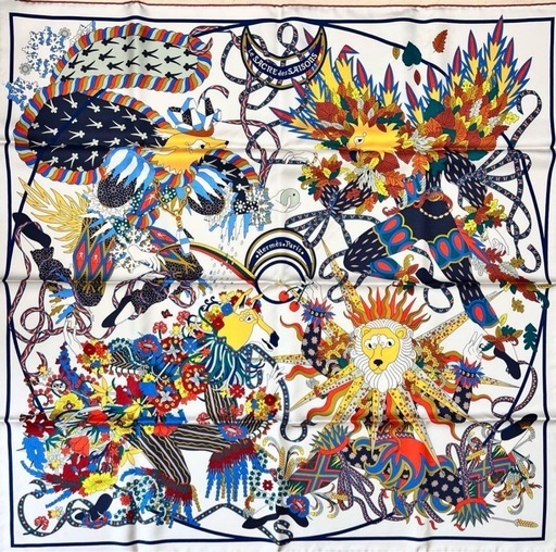 未使用　HERMES エルメス カレ 90 四季の祭典