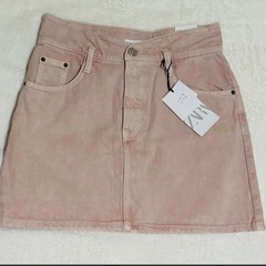 ZARA デニム Gジャン・スカート ピンク セットの画像