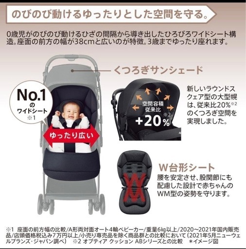 【新品)アップリカ　オプティア　クッション　グレイス　ベビーカー　新生児から
