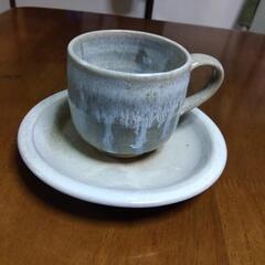 法勝寺焼？　コーヒーカップとソーサー　１客
