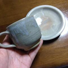 法勝寺焼？　コーヒーカップとソーサー　１客の画像
