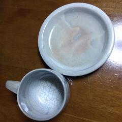 法勝寺焼？　コーヒーカップとソーサー　１客の画像