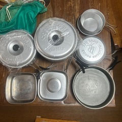 キャンプ、防災の鍋、フライパンセット