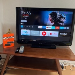 32inch テレビ+fivetvStick+テレビ台の画像