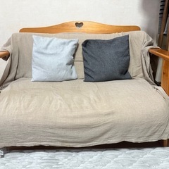 木製ソファー　2人掛け