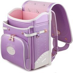 【新品】大人気 女の子ランドセル ユニコーンモデル 大容量 軽量 6年保証 全国送料無料 スクールバック 小学生通学カバン パープル②の画像