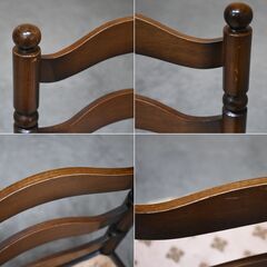 ≪yt1811ジ≫ ナガノインテリア ラダーバックチェア ダイニングチェア ベロア地 椅子/ヴィンテージ家具/レトロ/カントリー/中古家具/宮城県仙台市 70130-18の画像