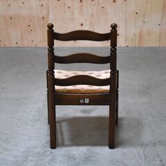 ≪yt1811ジ≫ ナガノインテリア ラダーバックチェア ダイニングチェア ベロア地 椅子/ヴィンテージ家具/レトロ/カントリー/中古家具/宮城県仙台市 70130-18の画像