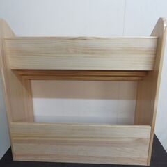 ⑳-2　未使用/新品　絵本ラック 3段  幅70cm 天然パイン材 面取り 収納 ナチュラルの画像