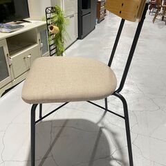 ★ダイニングチェア★イス デザインチェア W43cm スチールフレーム+ウッド+ファブリック 布 モダン オシャレ インテリアの画像